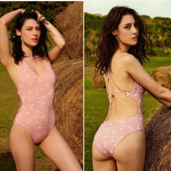 NWT WET Swimwear Aria Monokini in Rose Stars - M - Picture 2 of 8